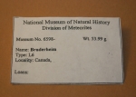 Label from the Smithsonian