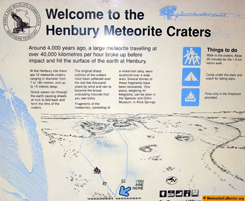 Henbury Crater Sign