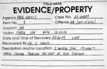 Police evidence label